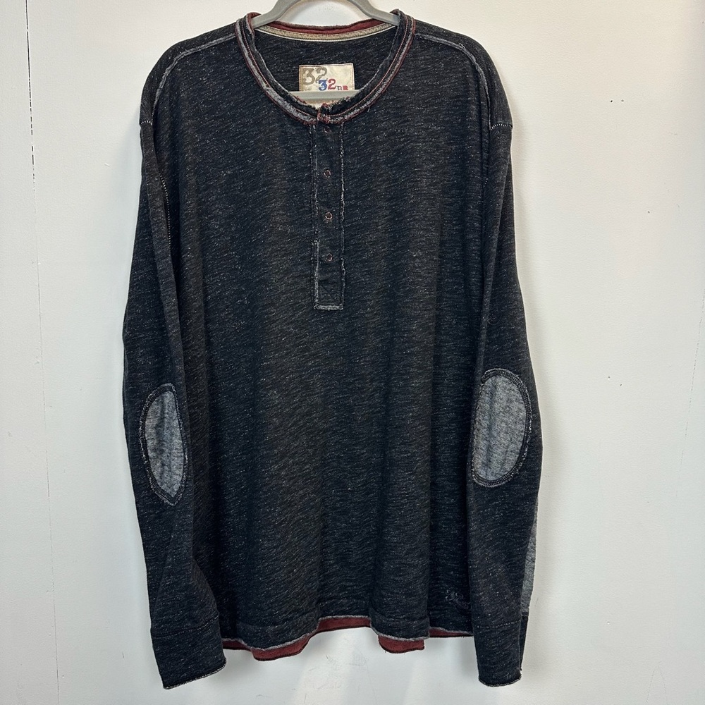 32 Bar Blues The Shake Slub Henley Grey XXL - Picture 2 of 11